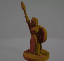 Support-Free Shieldmaiden With Spear