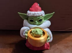 Baby Yoda Christmas Ornament with Toad