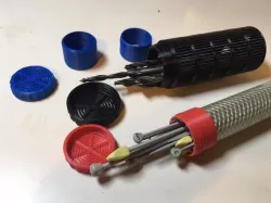 Containers for drill bits and knitting needles