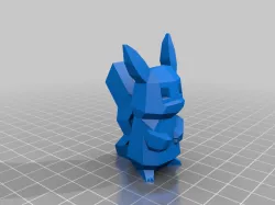 Low Poly Pikachu with strong tail
