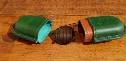 Mould and guides for wet forming a glasses case from Leather