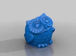 smiling owl with cable-hole