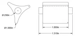 Tape dispenser spool axle 