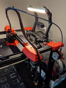 X Axis Gantry Cover with cable channel + zip ties (right) 