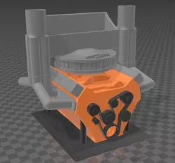 Chevy engine 350 cardholder adapted modified