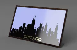 Chicago, Houston Skyline Frame and Desktop angled base