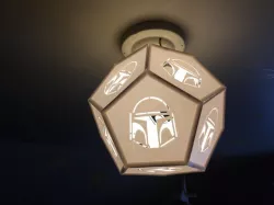 Mandalorian mask outline dodecahedron lampshade
