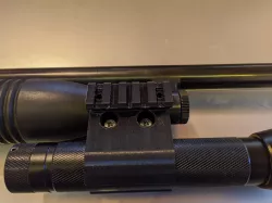 Maverick 88 flashlight mount with picatinny rails