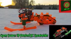 Open Source 3D Printed RC Snowmobile (Using open rc f1 electronics)