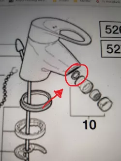 Reten para rótula con aireado grifo Roca M2 y Victoria