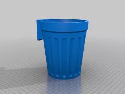 Screw mounted desk trash can