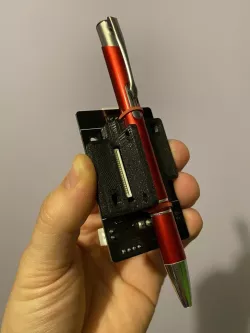 Sidewinder/Genius pen holder with ribbon cable clamp