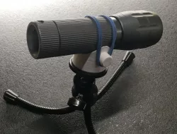 Simple Flash Light / Torch Fixture for an 1/4 inch Photo Tripod (w/o thread)