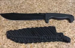 SOG - Jungle Primitive Fixed Blade Tactical Machete Knife - Sheath - Parachute cord 