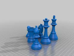 Staunton Chess Piece Set / Chessmen - coin weighted, 4 inch king