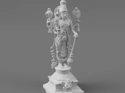 Vishnu the Preserver with Garuda (eagle) - Chola bronze style