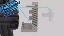 X-Belt Tensioner with Cable-Guide, attachment options and Z-Linear Rail ready (for Sidewinder X1)