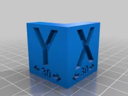 30mm calibration L shape with references to where to measure (Fusion 360)