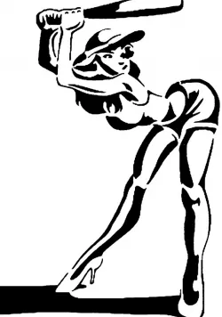 Baseball Girl stencil