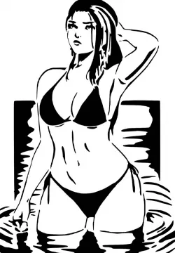 Beach Girl stencil
