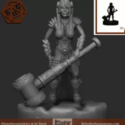 Dwarf Blacksmith 28mm Support Free