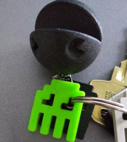 Ghost Pixel Pacman Keychain