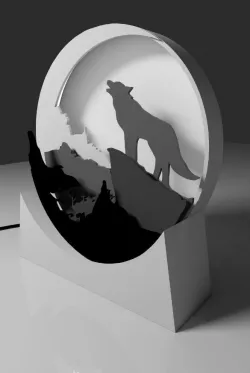 Howling wolf light box