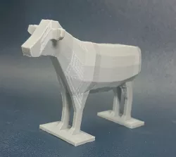 Low Poly Cow Figure