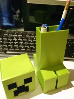 MineCraft Creeper Pen / Pencil Holder / Pot With Removeable Head
