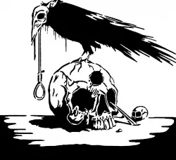 Raven Skull stencil