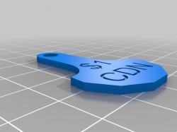 3D Printable Shopping cart token adapted for disabled person with