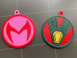 Scarlet Witch & Vision Keychains