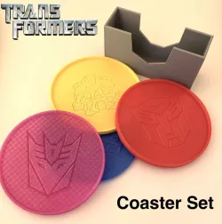 Transformers Coaster Set (Autobot Decepticon Bumblebee Logo)