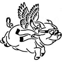 Winged Pig stencil 2