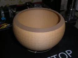 Bowl, wood and metal mix