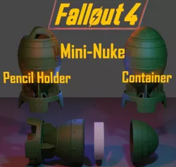 Fallout 4 Mini-Nuke Container and Pencil Holder