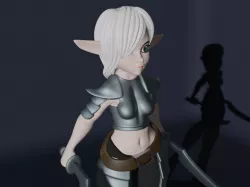 Fighter Female Elf or Goblin Girl