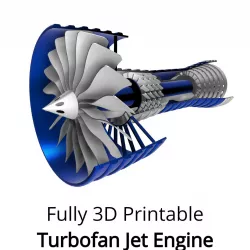 Fully 3D Printable Turbofan Jet Engine - Educational Model