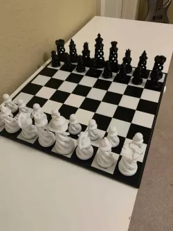 Large Square Chess Board w/ Spiral Knight