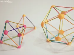 Platonic Solid Toys (Polyhedron Connecter with wooden bars)