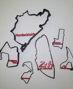 Race tracks with elevation profiles
