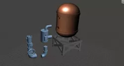28mm Steampunk Boiler and regulator unit