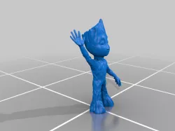 Baby Groot Standing And Waving Without Base