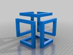Impossible Cube (single) One piece (print in place) | 3dprinter Support Test