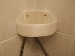 Shower Caddy corner basket / shelf with hooks