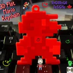 Super Mario Flat 3D Textured Keychain