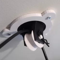 VR Headset Cord Ceiling Mount Swivel Roller (Beefier Design + Dual 608 Bearing)