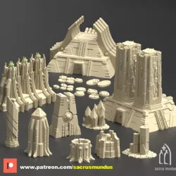 $17.95Karnac, The Tomb Planet. 3d Printing Designs Bundle. Ancient Alien Egypt and Necron. Terrain and Scenery for Wargames