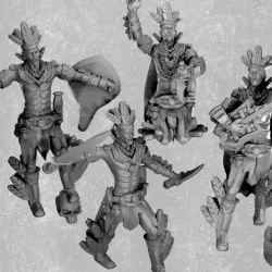 $2.00Aztec warriors and bard miniatures