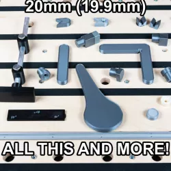 20mm (19.9mm) Bench Dog Set with Levers, Cams, Stops, etc